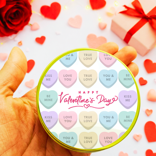 BE MINE CANDY HEART CANDLES