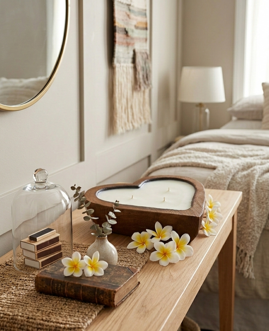 HAWAIIAN PLUMERIA WOODEN CANDLE