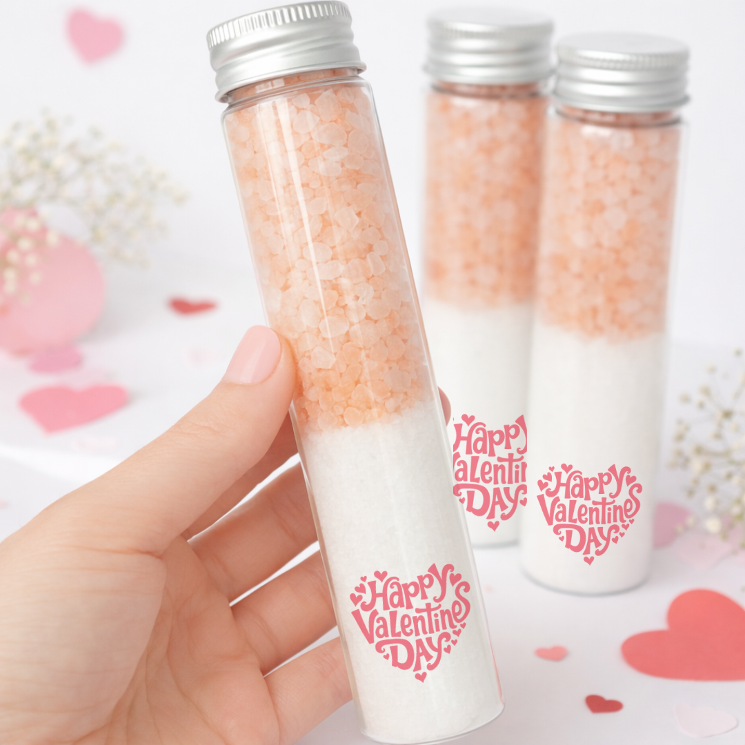HAPPY VALENTINES DAY HEART THEMED BATH SALTS