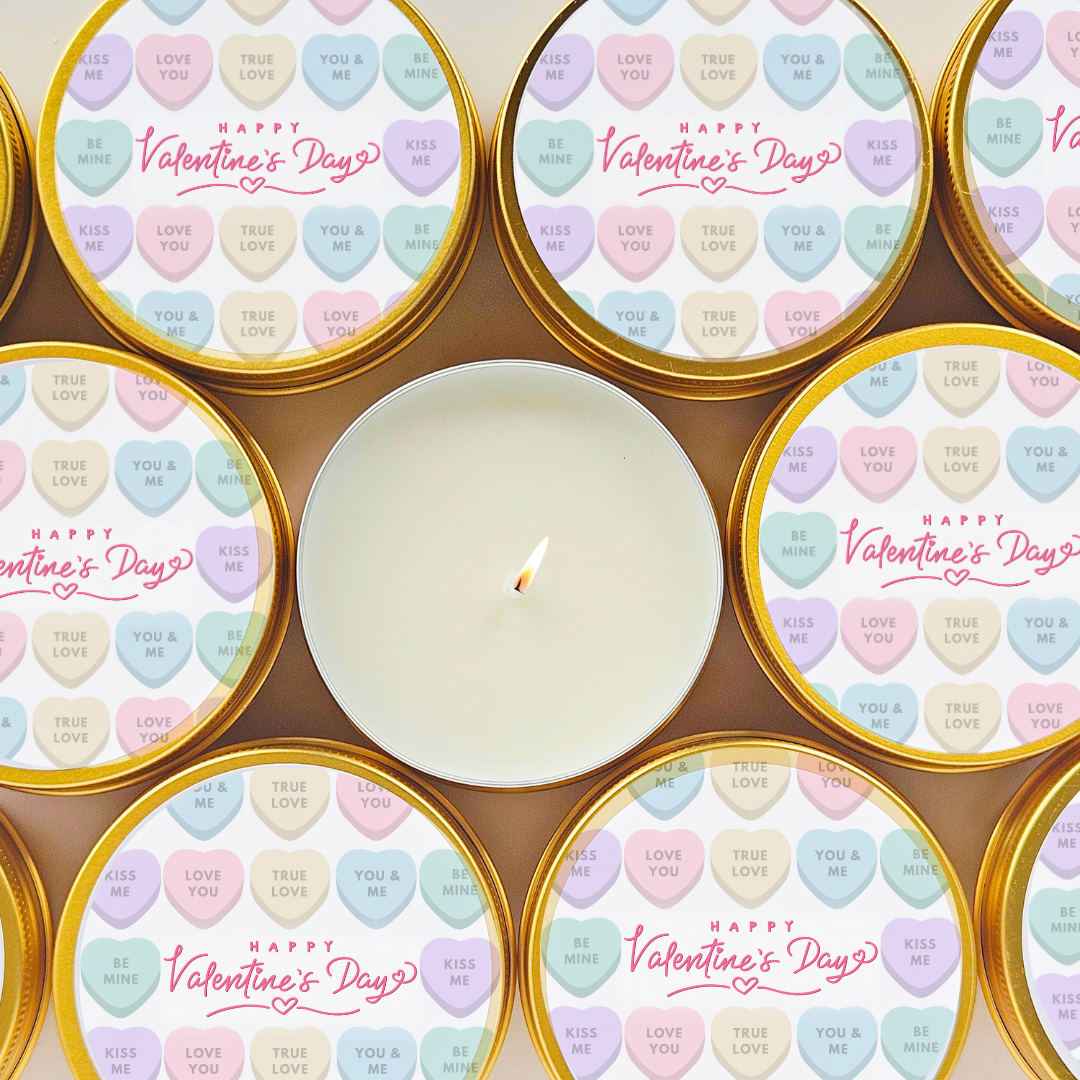 BE MINE CANDY HEART CANDLES