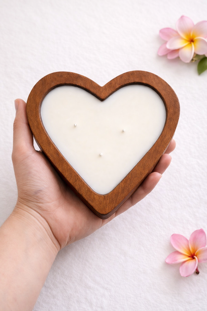 HAWAIIAN PLUMERIA WOODEN CANDLE